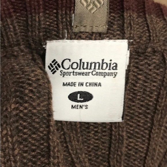 Columbia Brown Knit Pullover Crewneck Sweater Round Neck Mens L - Picture 6 of 6